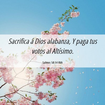 Picture 06 - Salmos 50:14 RVA - Sacrifica á Dios alabanza, Y paga tus votos al - Bible Verse Picture