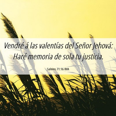 Picture 06 - Salmos 71:16 RVA - Vendré á las valentías del Señor Jehová: - Bible Verse Picture
