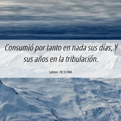 Picture 06 - Salmos 78:33 RVA - Consumió por tanto en nada sus días, Y sus - Bible Verse Picture
