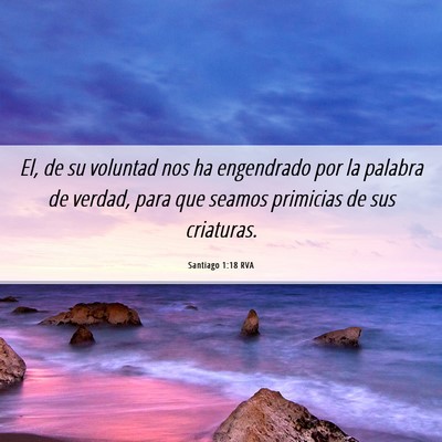 Picture 06 - Santiago 1:18 RVA - El, de su voluntad nos ha engendrado por la - Bible Verse Picture