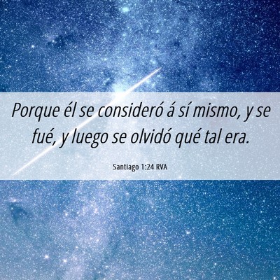Picture 06 - Santiago 1:24 RVA - Porque él se consideró á sí mismo, y se fué, - Bible Verse Picture