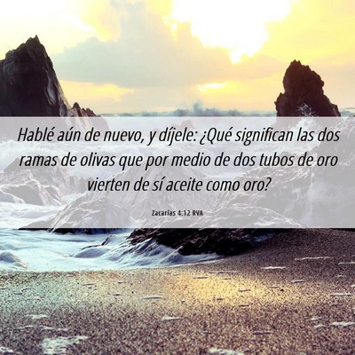 Picture 06 - Zacarías 4:12 RVA - Hablé aún de nuevo, y díjele: ¿Qué - Bible Verse Picture