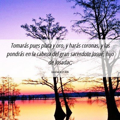 Picture 06 - Zacarías 6:11 RVA - Tomarás pues plata y oro, y harás coronas, y - Bible Verse Picture