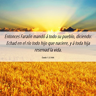 Picture 06 - Éxodo 1:22 RVA - Entonces Faraón mandó á todo su pueblo, - Bible Verse Picture