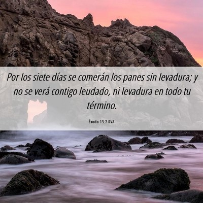 Picture 06 - Éxodo 13:7 RVA - Por los siete días se comerán los panes sin - Bible Verse Picture