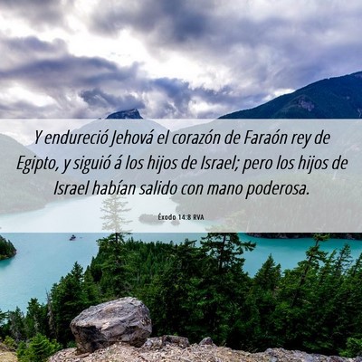Picture 06 - Éxodo 14:8 RVA - Y endureció Jehová el corazón de Faraón rey - Bible Verse Picture