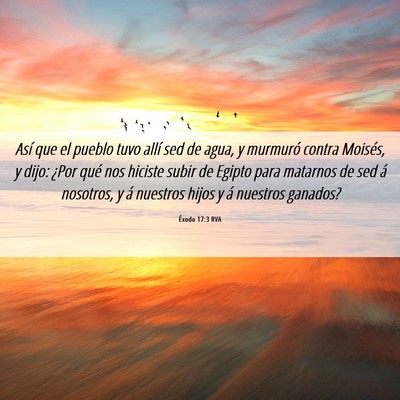Picture 06 - Éxodo 17:3 RVA - Así que el pueblo tuvo allí sed de agua, y - Bible Verse Picture