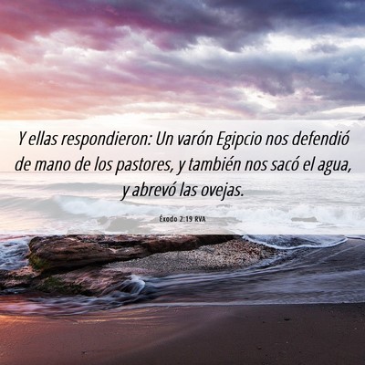 Picture 06 - Éxodo 2:19 RVA - Y ellas respondieron: Un varón Egipcio nos - Bible Verse Picture