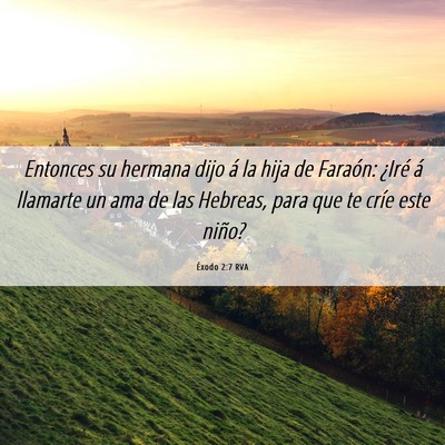 Picture 06 - Éxodo 2:7 RVA - Entonces su hermana dijo á la hija de Faraón: - Bible Verse Picture