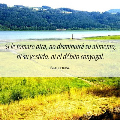 Picture 06 - Éxodo 21:10 RVA - Si le tomare otra, no disminuirá su alimento, ni - Bible Verse Picture