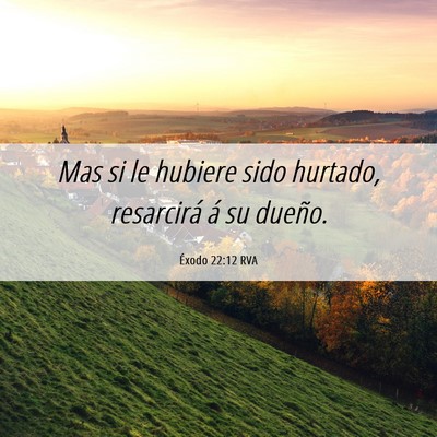 Picture 06 - Éxodo 22:12 RVA - Mas si le hubiere sido hurtado, resarcirá á su - Bible Verse Picture