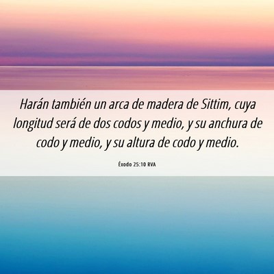 Picture 06 - Éxodo 25:10 RVA - Harán también un arca de madera de Sittim, cuya - Bible Verse Picture
