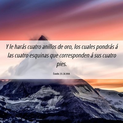 Picture 06 - Éxodo 25:26 RVA - Y le harás cuatro anillos de oro, los cuales - Bible Verse Picture