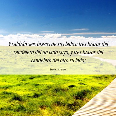 Picture 06 - Éxodo 25:32 RVA - Y saldrán seis brazos de sus lados: tres brazos - Bible Verse Picture
