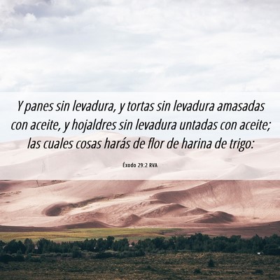 Picture 06 - Éxodo 29:2 RVA - Y panes sin levadura, y tortas sin levadura - Bible Verse Picture