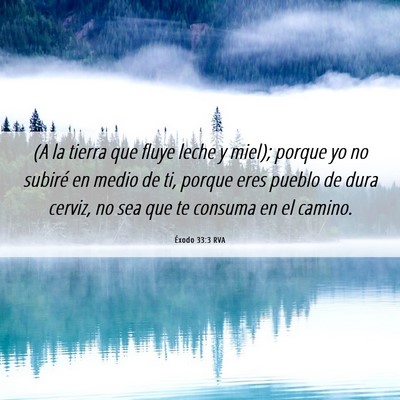 Picture 06 - Éxodo 33:3 RVA - (A la tierra que fluye leche y miel); porque yo - Bible Verse Picture