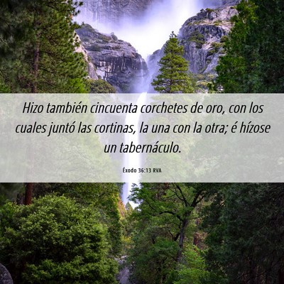 Picture 06 - Éxodo 36:13 RVA - Hizo también cincuenta corchetes de oro, con los - Bible Verse Picture