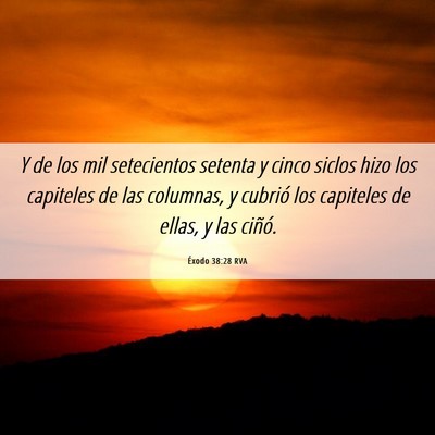 Picture 06 - Éxodo 38:28 RVA - Y de los mil setecientos setenta y cinco siclos - Bible Verse Picture