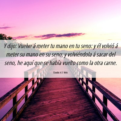 Picture 06 - Éxodo 4:7 RVA - Y dijo: Vuelve á meter tu mano en tu seno: y él - Bible Verse Picture