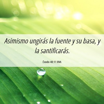 Picture 06 - Éxodo 40:11 RVA - Asimismo ungirás la fuente y su basa, y la - Bible Verse Picture