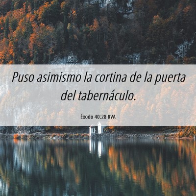 Picture 06 - Éxodo 40:28 RVA - Puso asimismo la cortina de la puerta del - Bible Verse Picture