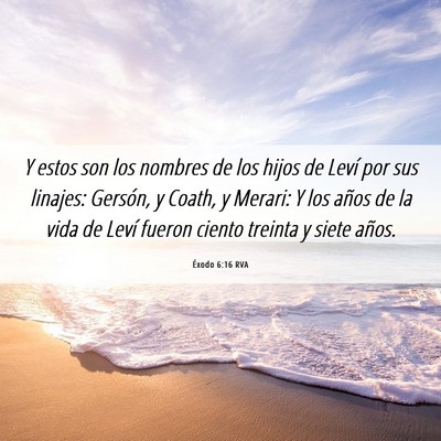Picture 06 - Éxodo 6:16 RVA - Y estos son los nombres de los hijos de Leví por - Bible Verse Picture