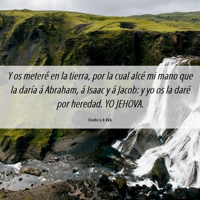 Picture 06 - Éxodo 6:8 RVA - Y os meteré en la tierra, por la cual alcé mi - Bible Verse Picture