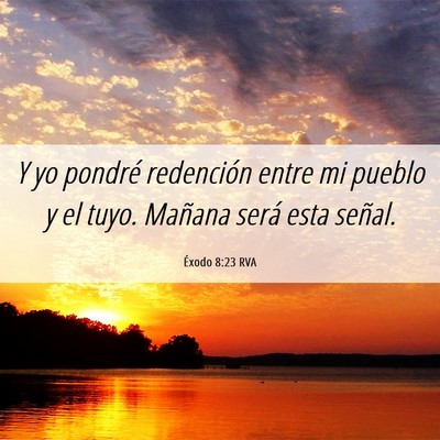 Picture 06 - Éxodo 8:23 RVA - Y yo pondré redención entre mi pueblo y el - Bible Verse Picture