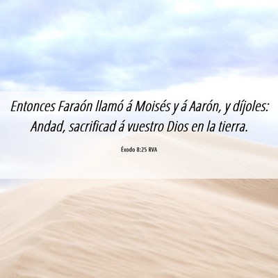 Picture 06 - Éxodo 8:25 RVA - Entonces Faraón llamó á Moisés y á Aarón, y - Bible Verse Picture