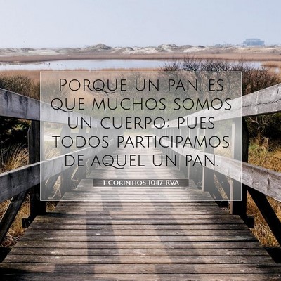 Picture 07 - 1 Corintios 10:17 RVA - Porque un pan, es que muchos somos un cuerpo; - Bible Verse Picture