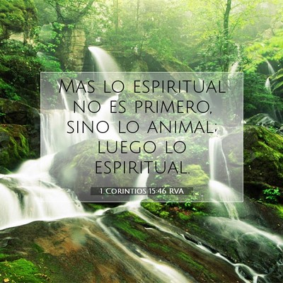Picture 07 - 1 Corintios 15:46 RVA - Mas lo espiritual no es primero, sino lo animal; - Bible Verse Picture
