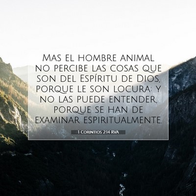 Picture 07 - 1 Corintios 2:14 RVA - Mas el hombre animal no percibe las cosas que son - Bible Verse Picture