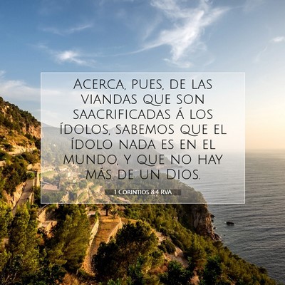 Picture 07 - 1 Corintios 8:4 RVA - Acerca, pues, de las viandas que son - Bible Verse Picture