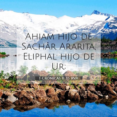 Picture 07 - 1 Crónicas 11:35 RVA - Ahiam hijo de Sachâr Ararita, Eliphal hijo de - Bible Verse Picture