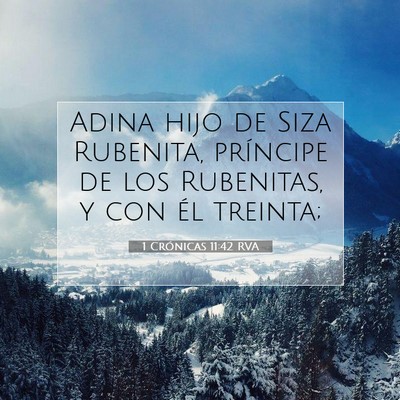 Picture 07 - 1 Crónicas 11:42 RVA - Adina hijo de Siza Rubenita, príncipe de los - Bible Verse Picture
