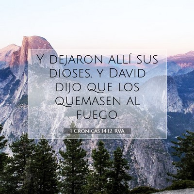 Picture 07 - 1 Crónicas 14:12 RVA - Y dejaron allí sus dioses, y David dijo que los - Bible Verse Picture
