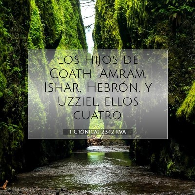 Picture 07 - 1 Crónicas 23:12 RVA - Los hijos de Coath: Amram, Ishar, Hebrón, y - Bible Verse Picture