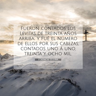 Picture 07 - 1 Crónicas 23:3 RVA - Fueron contados los Levitas de treinta años - Bible Verse Picture