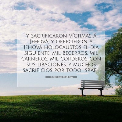Picture 07 - 1 Crónicas 29:21 RVA - Y sacrificaron víctimas á Jehová, y ofrecieron - Bible Verse Picture