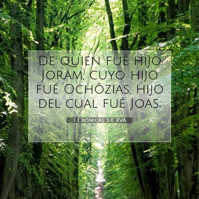 Picture 07 - 1 Crónicas 3:11 RVA - De quien fué hijo Joram, cuyo hijo fué - Bible Verse Picture