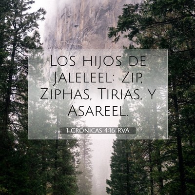 Picture 07 - 1 Crónicas 4:16 RVA - Los hijos de Jaleleel: Zip, Ziphas, Tirias, y - Bible Verse Picture