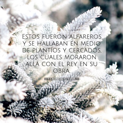 Picture 07 - 1 Crónicas 4:23 RVA - Estos fueron alfareros y se hallaban en medio de - Bible Verse Picture
