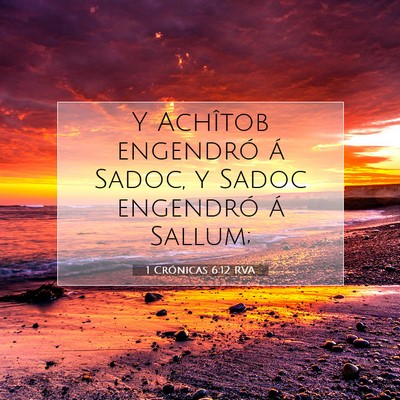 Picture 07 - 1 Crónicas 6:12 RVA - Y Achîtob engendró á Sadoc, y Sadoc engendró - Bible Verse Picture
