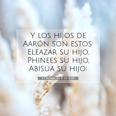 Picture 07 - 1 Crónicas 6:50 RVA - Y los hijos de Aarón son estos: Eleazar su hijo, - Bible Verse Picture