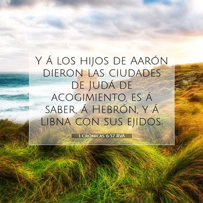 Picture 07 - 1 Crónicas 6:57 RVA - Y á los hijos de Aarón dieron las ciudades de - Bible Verse Picture