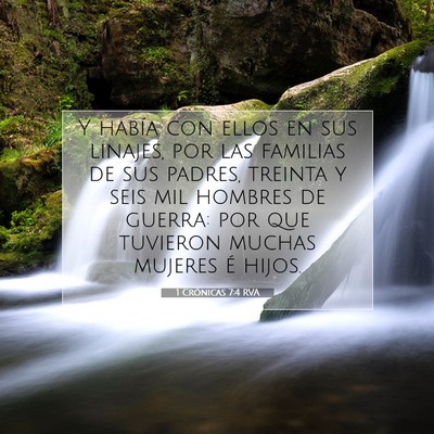 Picture 07 - 1 Crónicas 7:4 RVA - Y había con ellos en sus linajes, por las - Bible Verse Picture