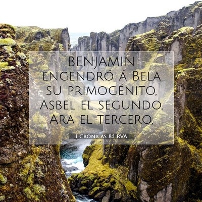 Picture 07 - 1 Crónicas 8:1 RVA - BENJAMIN engendró á Bela su primogénito, Asbel - Bible Verse Picture