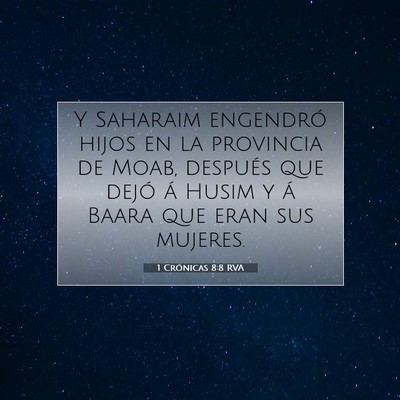 Picture 07 - 1 Crónicas 8:8 RVA - Y Saharaim engendró hijos en la provincia de - Bible Verse Picture