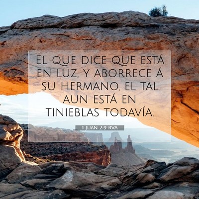 Picture 07 - 1 Juan 2:9 RVA - El que dice que está en luz, y aborrece á su - Bible Verse Picture