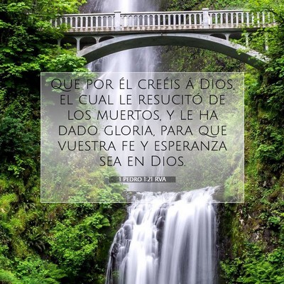 Picture 07 - 1 Pedro 1:21 RVA - Que por él creéis á Dios, el cual le resucitó - Bible Verse Picture